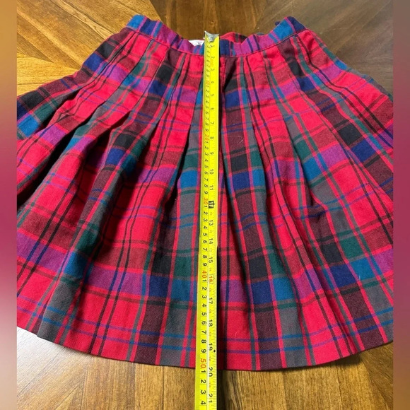 Vintage Talbots 100% Worsted Wool Plaid Pleated Midi Skirt Academia Size 6 P - Picture 3 of 6